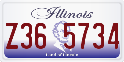 IL license plate Z365734