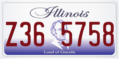 IL license plate Z365758