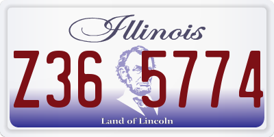 IL license plate Z365774