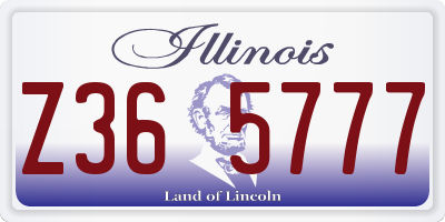 IL license plate Z365777