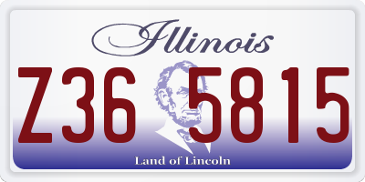 IL license plate Z365815