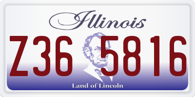 IL license plate Z365816