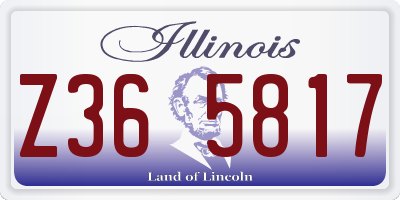 IL license plate Z365817