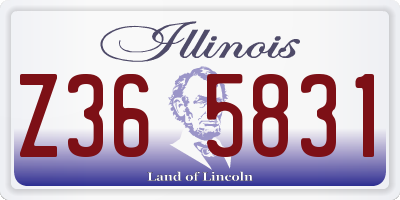 IL license plate Z365831