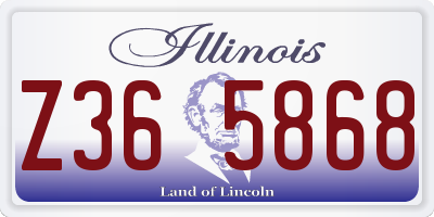 IL license plate Z365868