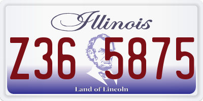 IL license plate Z365875