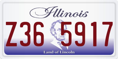 IL license plate Z365917