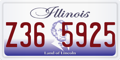 IL license plate Z365925