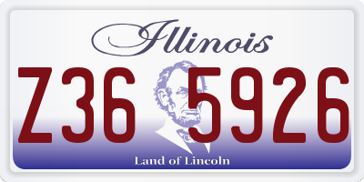 IL license plate Z365926