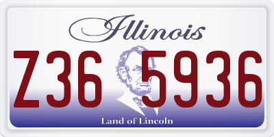 IL license plate Z365936
