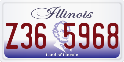IL license plate Z365968