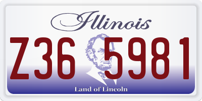 IL license plate Z365981