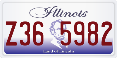 IL license plate Z365982