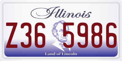 IL license plate Z365986
