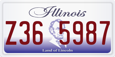 IL license plate Z365987
