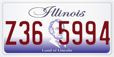 IL license plate Z365994