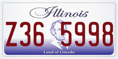 IL license plate Z365998