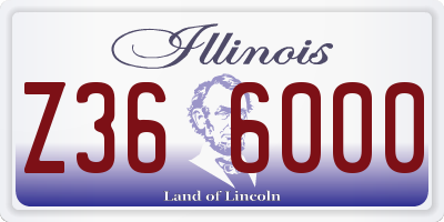 IL license plate Z366000
