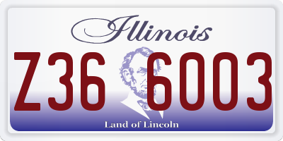 IL license plate Z366003