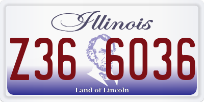 IL license plate Z366036
