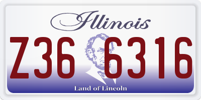 IL license plate Z366316