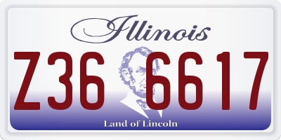 IL license plate Z366617