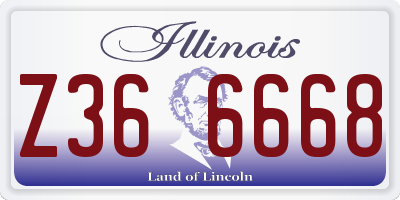 IL license plate Z366668