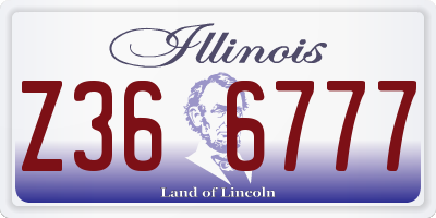 IL license plate Z366777