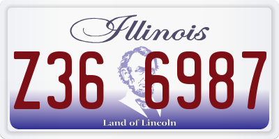 IL license plate Z366987