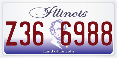 IL license plate Z366988