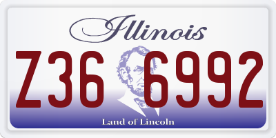 IL license plate Z366992