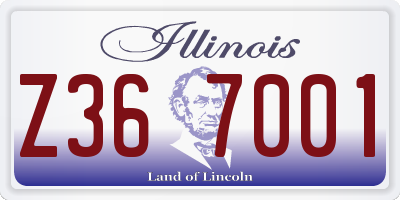 IL license plate Z367001