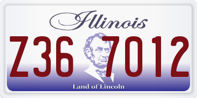 IL license plate Z367012