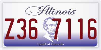IL license plate Z367116