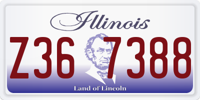 IL license plate Z367388