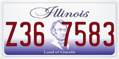 IL license plate Z367583