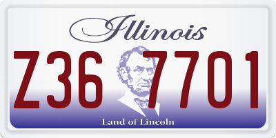 IL license plate Z367701