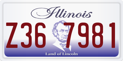 IL license plate Z367981