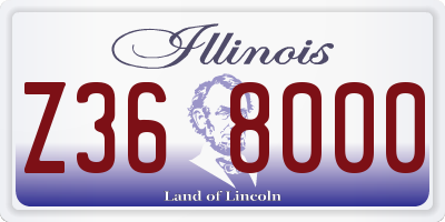IL license plate Z368000