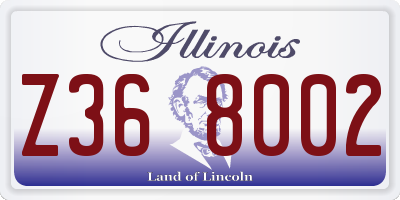 IL license plate Z368002