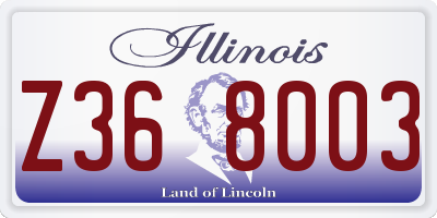 IL license plate Z368003