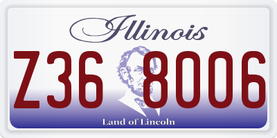 IL license plate Z368006