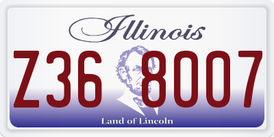IL license plate Z368007