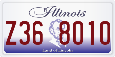 IL license plate Z368010