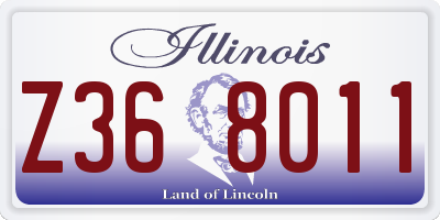 IL license plate Z368011