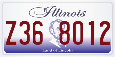 IL license plate Z368012