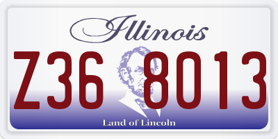 IL license plate Z368013