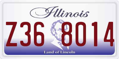 IL license plate Z368014