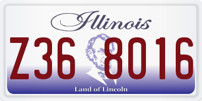 IL license plate Z368016