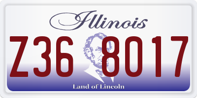IL license plate Z368017
